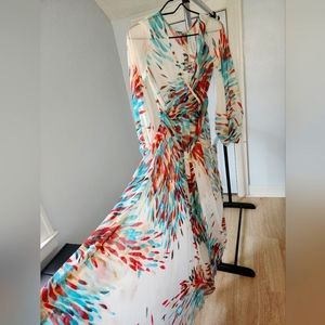 Floral Evening Gown🧡🤍🤍